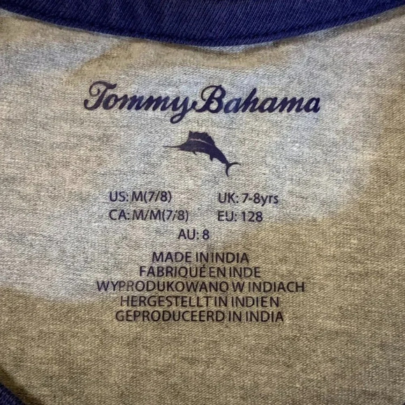 Tommy Bahama Boys Tiger Cap Baseball Short Sleeve Cotton Shirt Size M 7/8 - Picture 6 of 12